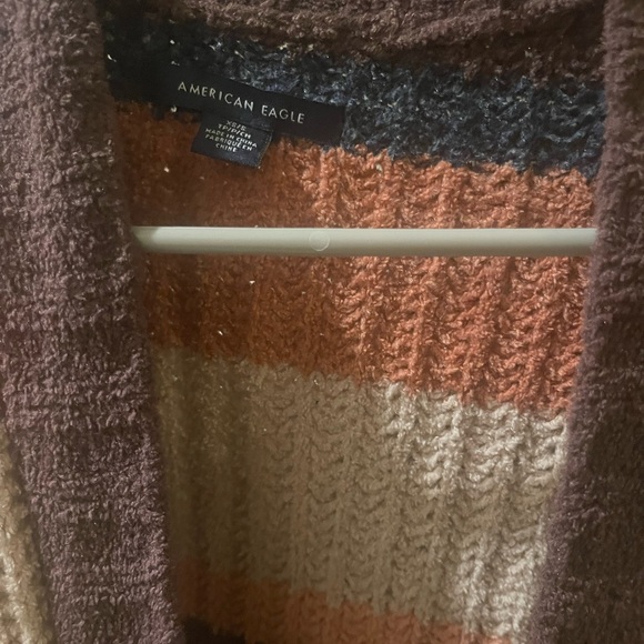 American Eagle Striped Brown and Pink Women's Sweater XS - Picture 4 of 6